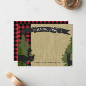 森林森林樵のベビーシャワーありがとう ノートカード (正面/裏面インサイチュ)