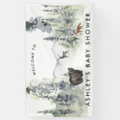 森林森林|ベビーシャワーの歓迎の旗 横断幕 (縦)