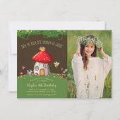 森林森林、妖精、写真の招待状 招待状 (正面)