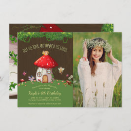 森林森林、妖精、写真の招待状 招待状