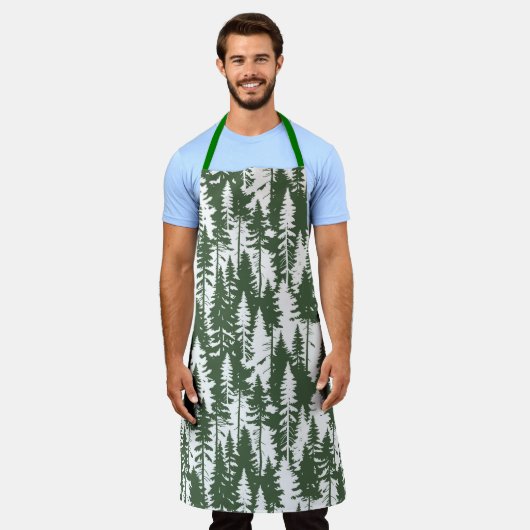 森林模様 エプロン (着用した状態)