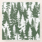 森林模様 ガラスコースター (正面)