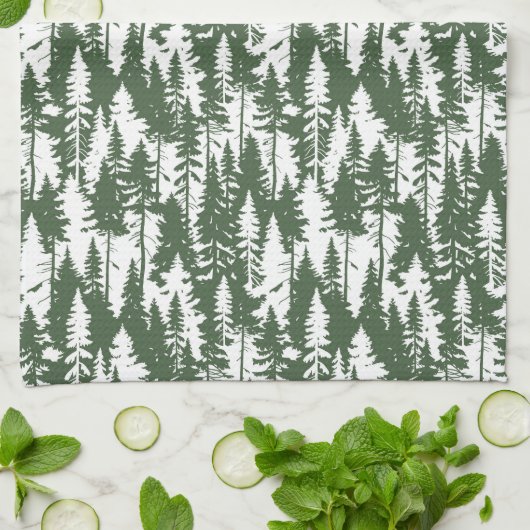 森林模様 キッチンタオル (折り畳み)