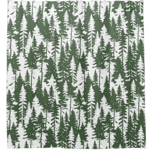 森林模様 シャワーカーテン (正面)