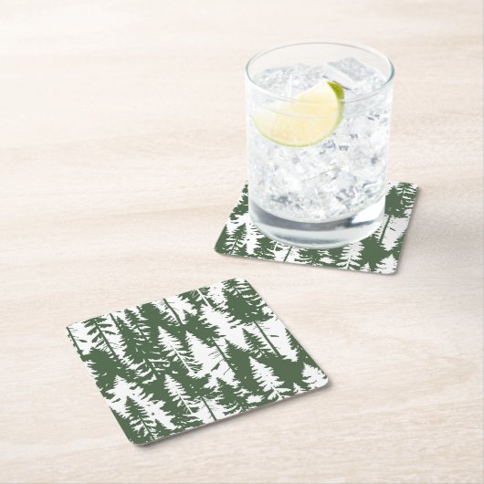森林模様 スクエアペーパーコースター (インサイチュ)