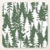 森林模様 スクエアペーパーコースター (正面)