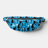 森林樹と山のビッグフットMonogram ファニーパック (レイダウン)