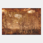 森林樹のヴィンテージグランジ素朴テクスチャ雲 ラッピングペーパーシート (正面2)