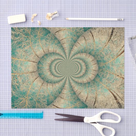 森林樹木緑茶の冬の森 薄葉紙 (クラフト)