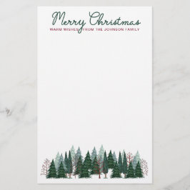 森林樹 |クリスマス・ホリデー |固定 便箋