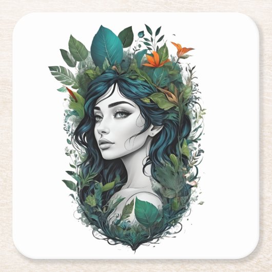 森林歌 スクエアペーパーコースター (正面)