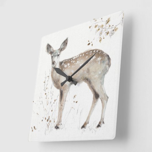 森林歩行IX スクエア壁時計 (傾斜)