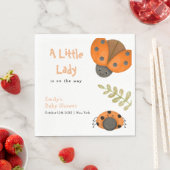 森林水の色の小さなLadybug赤ちゃんシャワー スタンダードランチョンナプキン (インサイチュ)