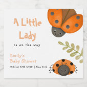 森林水の色の小さなLadybug赤ちゃんシャワー スパークリングワインラベル (シングルラベル)