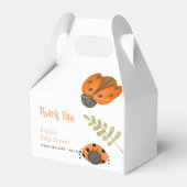 森林水の色の小さなLadybug赤ちゃんシャワー フェイバーボックス (裏面サイド)