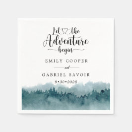 森林水の色結婚の スタンダードカクテルナプキン