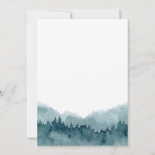 森林水の色結婚の 招待状 (裏面)