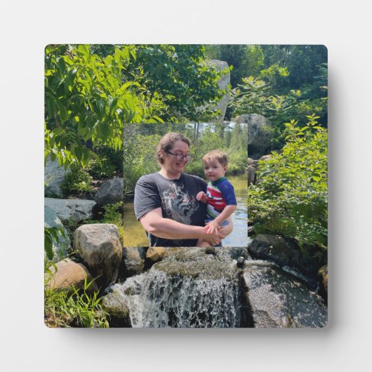 森林滝の木の屋外自然 フォトプラーク (正面)