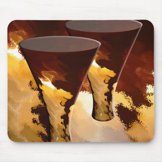 森林火災の飲料ガラスの蝋燭の金ゴールドブラウン マウスパッド (正面)
