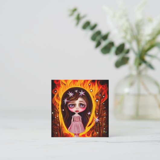 森林火災人形 スクエア名刺 (スタンド正面)