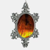 森林火災 スノーフレークピューターオーナメント (左)