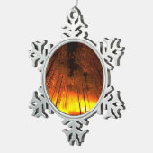 森林火災 スノーフレークピューターオーナメント (右)