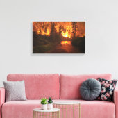 森林火災 – 鹿 キャンバスプリント (インサイチュ (リビング))