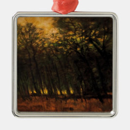 森林火災（Laszlo Mednyanszky著）セラミ メタルオーナメント