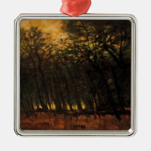 森林火災（Laszlo Mednyanszky著）セラミ メタルオーナメント (正面)