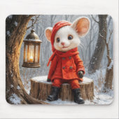 森林灯つき冬用マウス マウスパッド (正面)