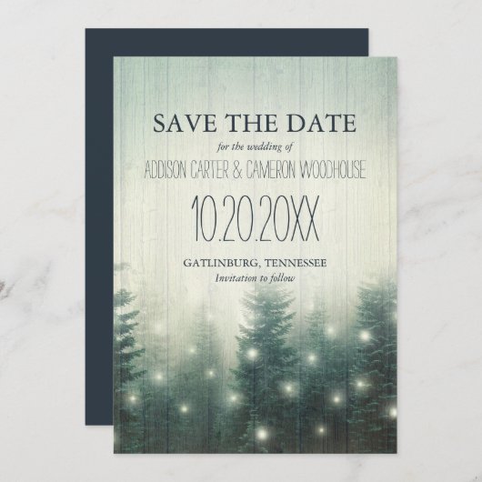 森林灯 |日付素朴の保存 セーブザデート (正面/裏面)