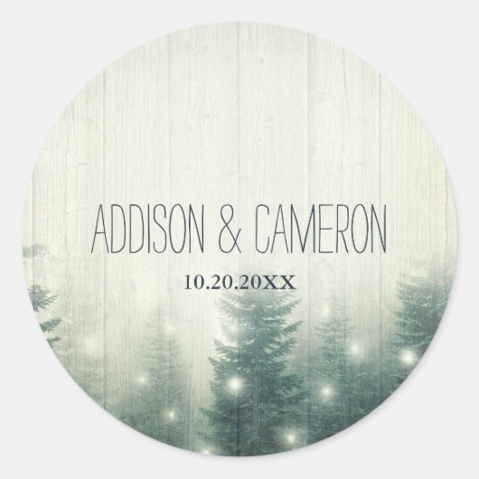 森林灯 |素朴封筒用シール ラウンドシール (正面)