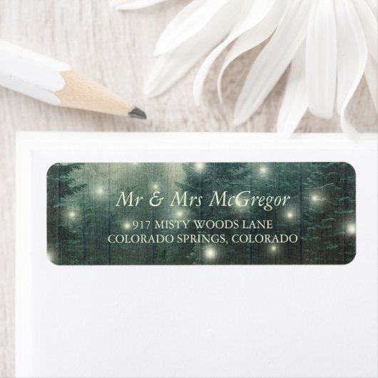 森林灯 |素朴結婚s ラベル (インサイチュ)