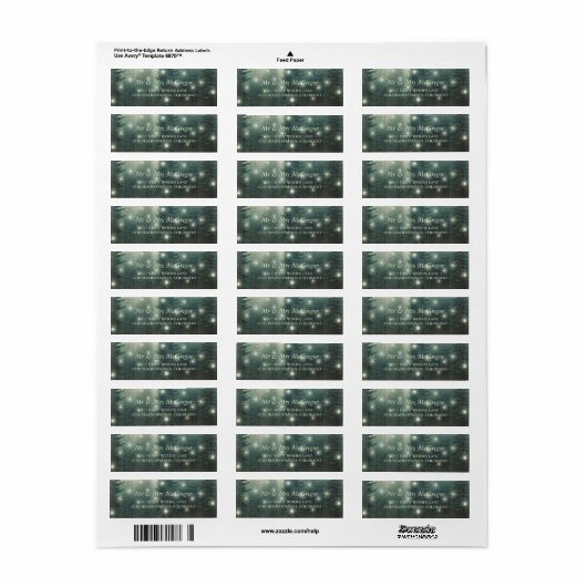 森林灯 |素朴結婚s ラベル (フルシート)