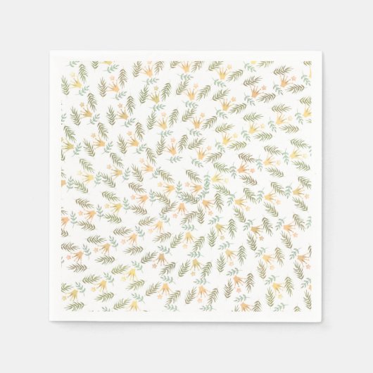 森林熱帯植物性ベビーシャワーパーティー スタンダードカクテルナプキン (正面)