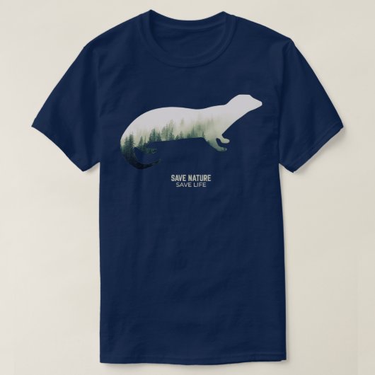 森林環境気候保護区のカワウソ Tシャツ (デザイン正面)