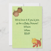 森林生き物のベビーシャワーの招待状 招待状 (裏面)