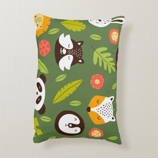 森林生活者：スカンジナビアの子供のパターン。 アクセントクッション (裏面(縦))
