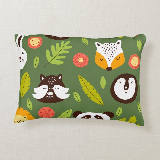森林生活者：スカンジナビアの子供のパターン。 アクセントクッション (裏面)