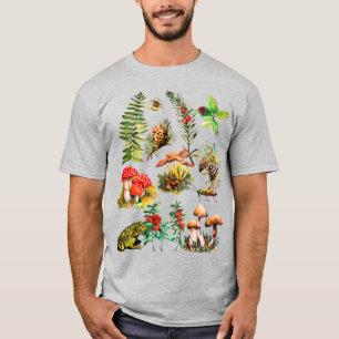 森林生活、野生のキノコ Tシャツ