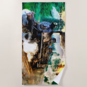 森林発動機蒸気機関車名 ビーチタオル (正面)