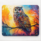 森林監視人、森林生活者、フクロウ マウスパッド (正面)
