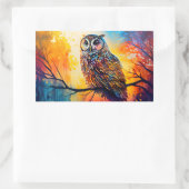 森林監視人、森林生活者、フクロウ 長方形シール (バッグ)