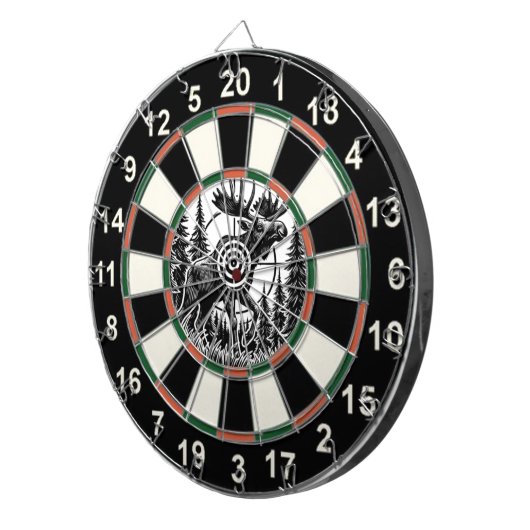 森林目標の野生のムース ダーツボード (正面右)