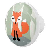 森林石に坐っているかわいい孤 セラミックノブ (右)