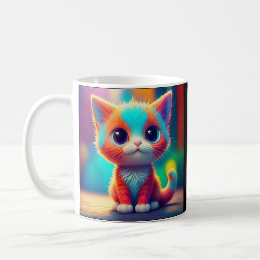 森林秋の木々が茂る森林の風景 コーヒーマグカップ (左)