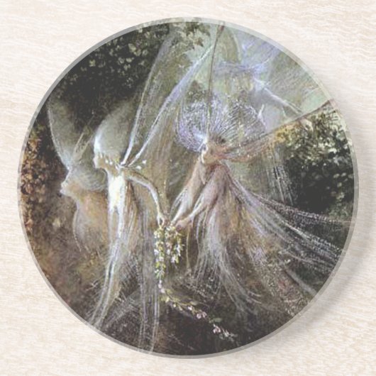 森林端で見ている妖精 コースター (正面)