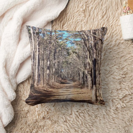 森林経路自然撮影 クッション (ブランケット)