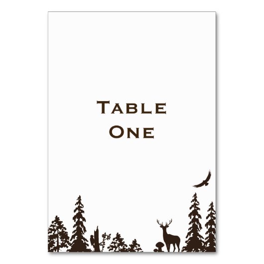 森林結婚式のテーブル名前か数 テーブルナンバー (正面)