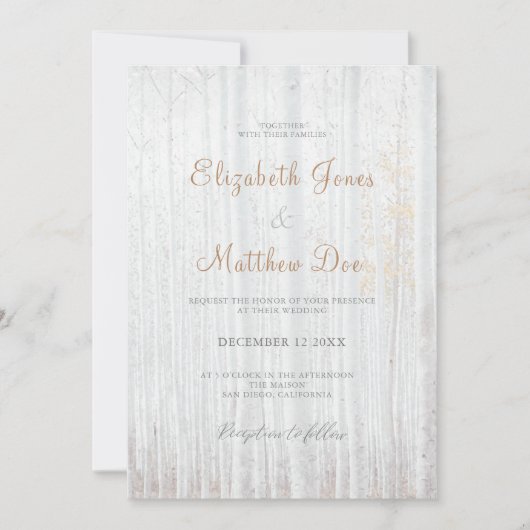 森林結婚結婚式招待状 招待状 (正面)